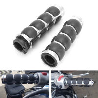 1" Leather Motorcycle Bike Chromed Black 2pcs Handlebar End Handle Grips For harley Kawasaki Suzuki Volusia 800 Yamaha Road