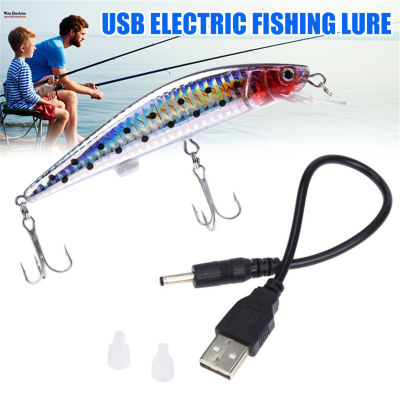 เหยื่อปลอมเหยื่อล่อปลาแบบสั่นชาร์จไฟได้ USB พร้อมตะขอแข็งแรงสำหรับปลากะพงวอลล์อายเทราต์ Yan Baobao