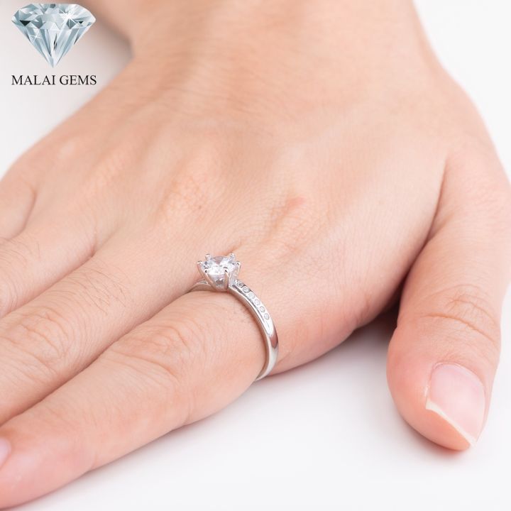 malai-gems-แหวนเพชร-เงินแท้-925-เคลือบทองคำขาว-ประดับเพชรสวิส-cz-รุ่น-071-1ri57310-แถมกล่อง-แหวนเงินแท้-แหวนเงิน-แหวน