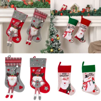 Festive Decorations Christmas Eve Gift Bag Couple Faceless Doll Fireplace Decorations Party Supplies