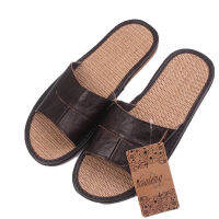 New Famous nd Casual Men Sandals Summer Leather Linen Slippers Summer Shoes Flip Flops Fast Shipping