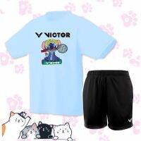 Victor VICTO cartoon quick-drying badminton suits stitch mens and womens sports t-shirts breathable games training unlined upper garment