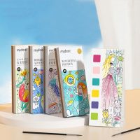 ABNORM ชุดเครื่องมือศิลปินเด็กๆแบบพกพา Gouache Art ของเล่นระบายสีอุปกรณ์วาดภาพหนังสือระบายสีกระดาษลงสีน้ำสมุดระบายสีด้วยสีและแปรงชุดหนังสือวาดเล่นเปล่า
