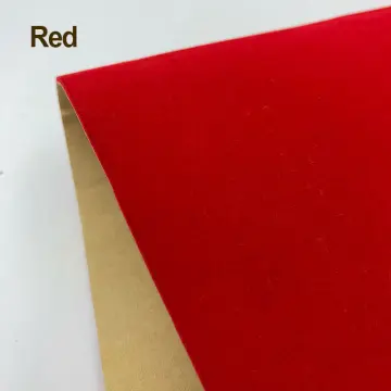 Red Color Self Adhesive Flocking Velvet Fabric Roll Velvet Drawer