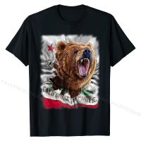 T-Shirt - Grizzly  Burst Out California Republic Flag T Shirts Design Cheap Men Tops Shirt Design Cotton