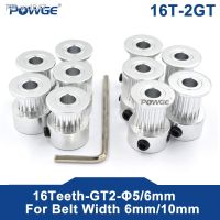 POWGE 16 teeth 2GT G2M 2MGT Timing Synchronous Pulley Bore 5mm for Rubber GT2 Open belt width 6mm small backlash 16Teeth 16T