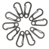 （AT）10Pcs Outdoor CampingQuick Link Carabiners Portablenap Spring ClipQuickdraw Grey Keychain Tool