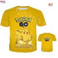 （Hot selling adult and child sizes in 2023）HX Pokémon Go Pikachu 3D Print Casual Fashion Unisex T-shirt Summer Couple Tops（Contact Laitu Customization）