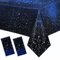 ◕ Starry Sky Theme Disposable Tablecloth Outer Space Star Table Cloth Happy Birthday Party Decor Kids Andults Galaxy Table Cover