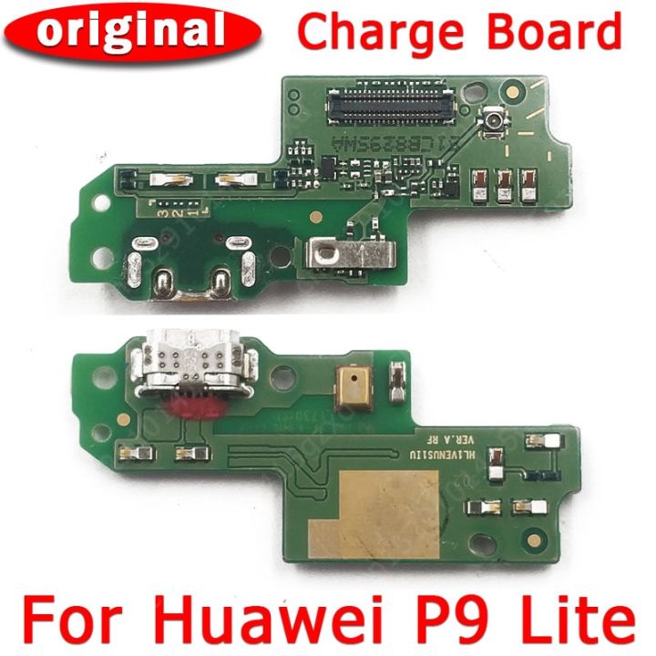 ชาร์จพอร์ตเดิมสำหรับ P9 Lite USB P9lite บอร์ดซ่อมโทรศัพท์มือถือขั้วต่อ PCB อะไหล่อะไหล่ไมโครโฟนแบบยืดหยุ่น