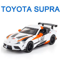 132 D Iecast ล้อแม็กรถยนต์รุ่นโตโยต้า SUPRA GT4รถแข่งโลหะจำลองยานพาหนะที่มีความยาวและเสียงสำหรับเด็กของขวัญเด็ก