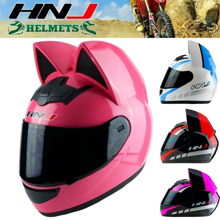 HNJ 902 Cat Helmets Full Face Smoke Visor Motorcycle Helmet ☽ | Lazada PH