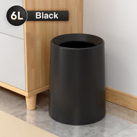 6L10L Nordic Style Trash Can Double Layer Round Shape Paper Basket for Bathroom Kitchen Living Room Bedroom White Trash Can Bin