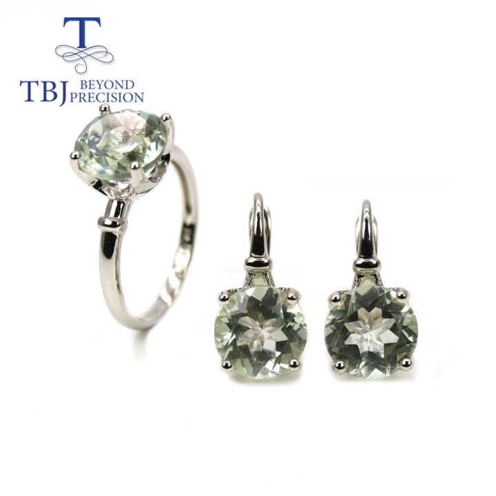 tbj-100-natural-green-amethyst-gemstone-925-sterling-silver-ring-earrings-jewelry-set-simple-everyday-womens-fine-jewelry