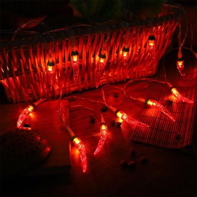 Chili String Light Fashion Battery Powered Red Pepper Light String Fairy Lighting Night Lamps for Deck Fence Patio Balcony