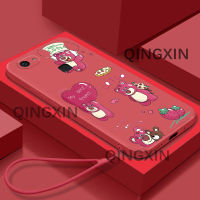 ฟรีสายคล้องดีไซน์เคสลายการ์ตูนอะนิเมะน่ารักสำหรับ Vivo V7เคสโทรศัพท์ขอบสี่เหลี่ยมเคสเนื้อนิ่มที่ได้รับความนิยมดีไซน์ TPU อ่อนลายการ์ตูน