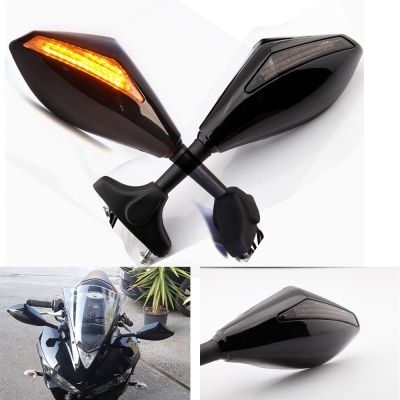กระจกมองหลังสัญญาณไฟเลี้ยว LED รวมรถจักรยานยนต์สำหรับ Honda CBR 250 500 600 1000RR / RVT1000R Suzuki Yamaha YZF R6