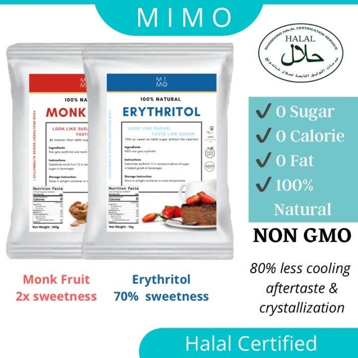 MIMO 1kg Erythritol Monk Fruit and Stevia Lakanto Natural Sweetener