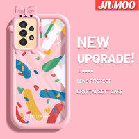 JIUMOO เคส A04s ปลอกสำหรับ Samsung 5G ลายการ์ตูนแฟชั่นสีสันสดใส A13กราฟฟิตี้เคสโทรศัพท์โปร่งใสป้องกันเลนส์กล้องมอนสเตอร์ตัวน้อยน่ารักเคสซิลิโคนนิ่มกันกระแทก