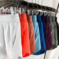 NWT Women Shorts Loose Side Zipper Pocket Shorts Gym Workout Running Shorts Drawcord Outdoor Short Anti-glare Yoga Shorts