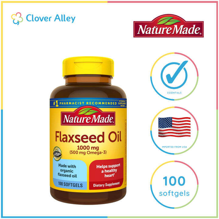 Nature Made Flaxseed Oil 1000mg, 100 Softgels(07/2025 expiry) Lazada PH