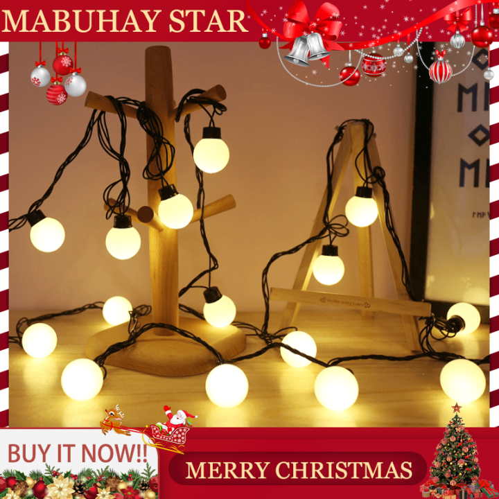 MABUHAY STAR Christmas Lights 50L Led 2cm Balls Green Wire Decoration