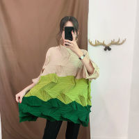 Pleated Diamond Pleated Top 2021 Spring New Pullover Pleated T-Shirt Pleated Base Shirt Slimming Large Size