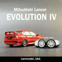 โมเดลรถเหล็ก Mitsubishi Lancer Evolution IV RHD แบรนด์ BM Creations ขนาด 1:64 โมเดลรถมิตซูบิชิ แลนเซอร์ อีโวลูชัน+ชุดแต่งล้อสำรอง รถแต่งซิ่ง, Racing Car #Diecast #CarModelBKK