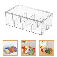 TEXBox Office Trash Bin Kitchen Pantry Tea Hairpin Holder Bag Storage Organizer Acrylic Clear Divided Capsule Coffee