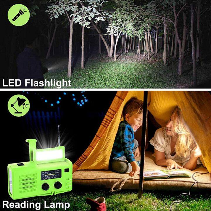 solar-power-emergency-am-fm-radio-outdoor-hand-crank-generator-4000mah-with-flashlight-phone-charger