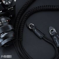 Sony DSLR กล้องสายรัดไนลอน PU,สำหรับดิจิตอล Leica Canon Fuji Nikon Olympus Pentax ทอมือสายคล้องคอบ่าไหล่สายรัดมิเรอร์เลส