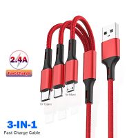 3 in1 Fast Charging Cable Type C Charger Multiple Usb Cord Port Wire