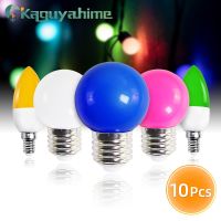 [HOT QQZIWWUJJWG 104] Kaguyahime 10ชิ้น LED E27สีหลอดไฟ E14แสงสีแดงสีเขียวสีฟ้าอบอุ่นสีเหลืองสีส้มสีชมพูสีม่วงประหยัดพลังงานโคมไฟ L Ampada