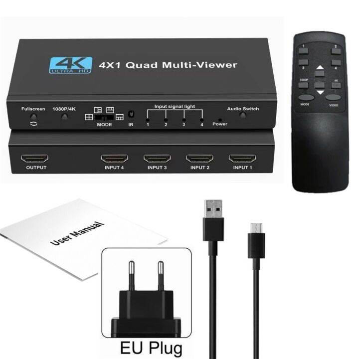 hdmi-compatible-multviewer-switch-สลับ4-in-1ออกสนับสนุน4k-30hz-ดูโหมดสำหรับกล้อง-ps4จอภาพพีซีไปยังทีวี