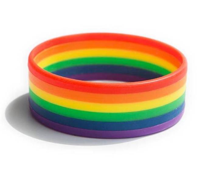 สายรัดข้อมือสีรุ้ง-สายรัดข้อมือสายรุ้ง-สายรัดข้อมือ-ริสแบนด์-ซิลิโคน-lgbt-rainbow-gay-pride-lesbian-peace-love-freedom-equality-wristband-rubber-silicone-band-free-size-unisex-2-5-diameter