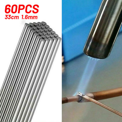 60Pcs อุณหภูมิต่ำ Easy Melt แท่งเชื่อมอลูมิเนียมแท่งเชื่อม Cored Wire Rod Solder สำหรับการบัดกรีไม่จำเป็นต้องใช้ผงบัดกรี-Tutue Store