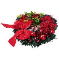 Christmas Wreath with Lights Hanging Ornaments Front Door Wall Decorations Merry Christmas Tree Artificial Garland