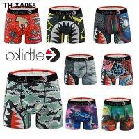 Ethika แบรนด์แฟชั่นอเมริกันกีฬากระชับ Breathable Quick-drying ผ้าไหมน้ำแข็งขยายกางเกงนักมวยพิมพ์กางเกงบ็อกเซอร์