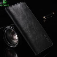 FLOVEME Genuine Leather Card Wallet Phone Case 5.5 Inch Universal Vintage Card Pocket Bags For and Android Mobile Phones