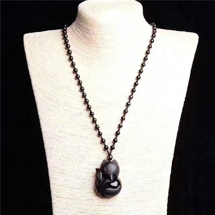 cw-naturalobsidianpendant-beads-necklace-fashionjewellery-hand-carvedamulet-gifts-forwomen-men