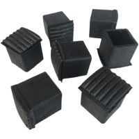 ₪ 2/4/8 Pcs Black Non-slip Rubber Feet Chair Pads Square Furniture Legs Table Feet Anti Scratch Cover Caps 20x20mm 25x25mm 30x30mm