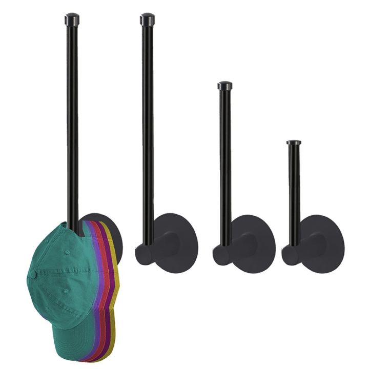xiegk-เหล็กเหล็กไร้สนิม-ชั้นวางหมวก-อุปกรณ์ติดผนัง-สีดำสีดำ-ที่ใส่หมวก-มัลติฟังก์ชั่-กาวในตัว-ที่ใส่กระดาษเช็ดมือ-สำหรับหมวกเบสบอล