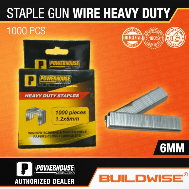 Powerhouse Staple Gun Wire Heavy Duty 1.2x6MM「BUILDWISE®」 Lazada PH