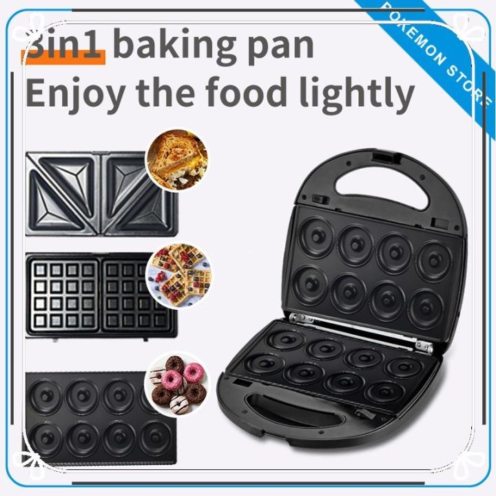 3-In-1 Multifunction Countertop Mini Cupcake Donut & Waffle Maker