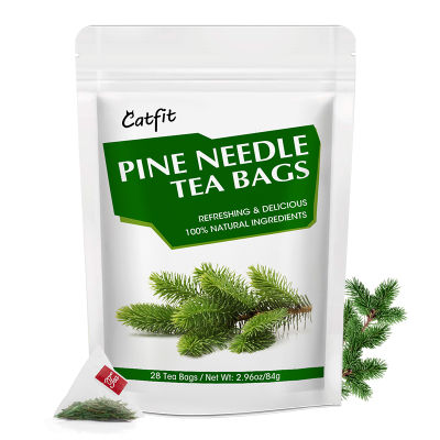 Catfit Pine Needle Tea Natural Non-GMO บรรเทาความเครียดของชาเพื่อสุขภาพและการนอนหลับที่ดีขึ้นลดความดันโลหิต