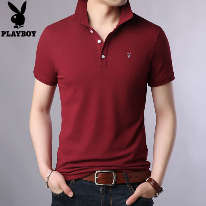 Men's Multicolor Solid Color Polo T-shirt Business Casual Shirt Simple ...