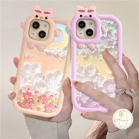 เคสนิ่มสำหรับ Redmi Mi Mi 11 Lite 9T A1 + 9A 9C 10C 10A 9 8 11S 10Pro POCO X3 Pro 10 A1 Note 10S 10 11 Pro + NFC M3 3D โบว์ภาพวาดสีน้ำมันดอกไม้ดวงจันทร์