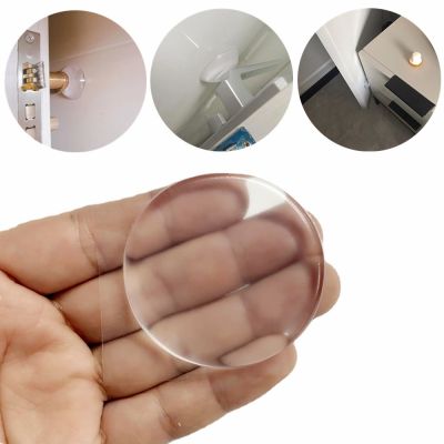 【LZ】 6/1pcs Door Handle Bumper Protective Plug Transparent Silicone Wall Protector Non-slip Round Door Stopper Muffler Self-adhesive