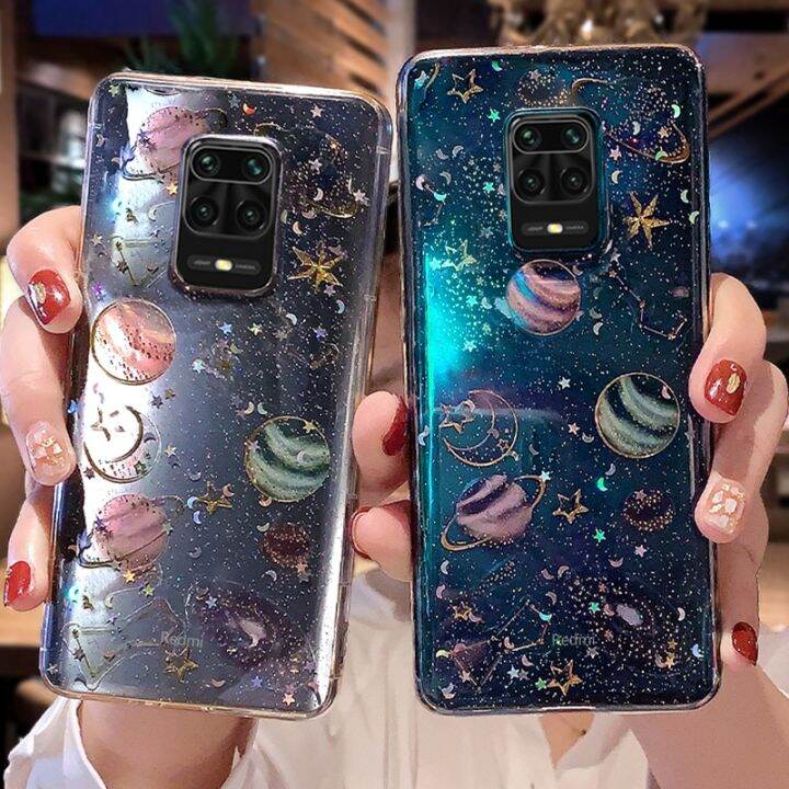 transparent-case-for-xiaomi-redmi-note-9-8-10-11-pro-9s-10s-11t-poco-x3-f3-mi-11-lite-5g-ne-glitter-moon-stars-soft-cover