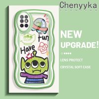 Chenyyka เคสสำหรับ Infinix Note 8 X692 เคสโปร่งใสลายกล้องถ่ายรูปสัตว์ประหลาดต่างดาวสีสันสดใสน่ารักขอบครีมคลื่นกันกระแทกแบบใสนุ่ม เคสมือถือสร้างสรรค์ เคสป้องกันซิลิโคนเรียบ